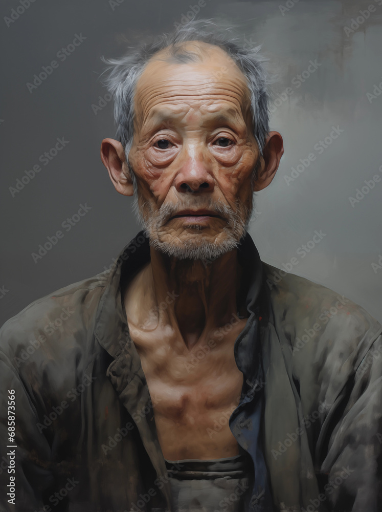 Korean man, at prison work camp Korean man, at prison work camp