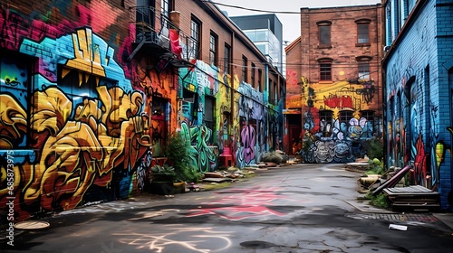 Graffiti art in an alleyway