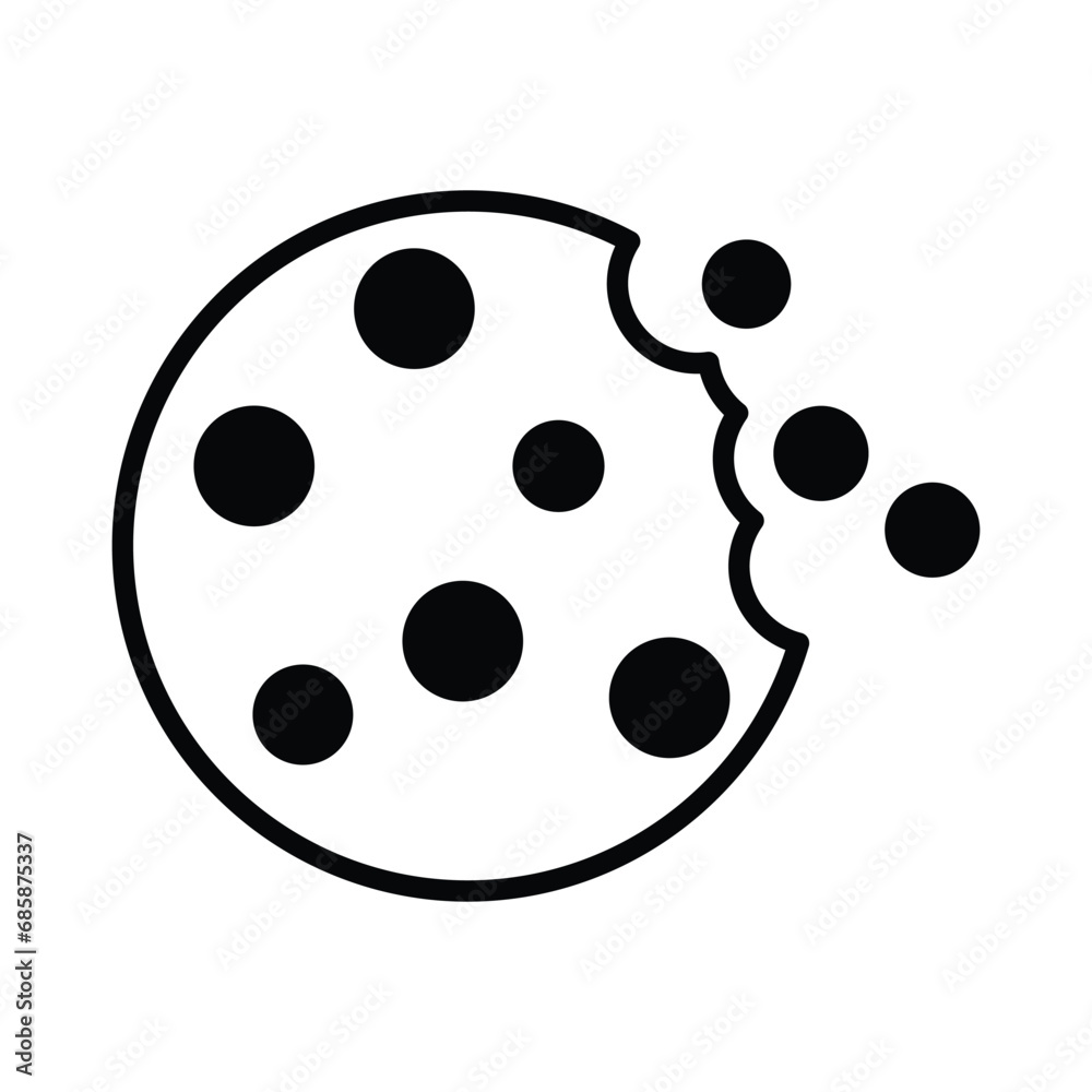 Biscuit icon isolate white background vector stock illustration.