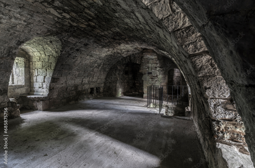 Cellar of Lochleven Castle near Kinross.