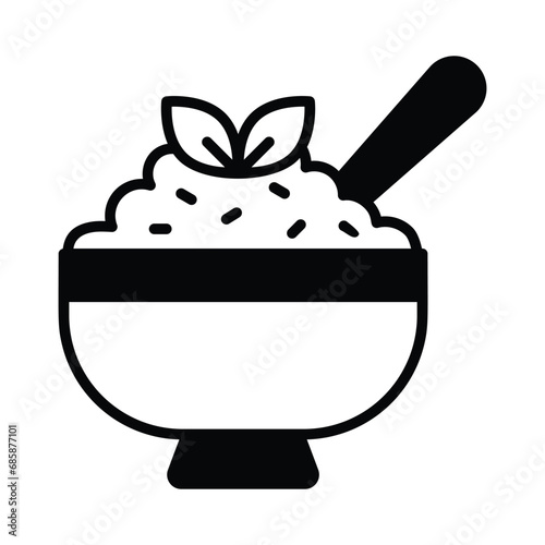 Porridge icon isolate white background vector stock illustration.