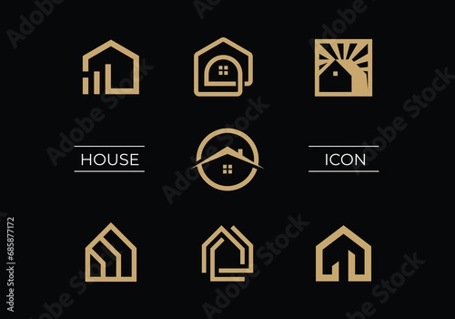 creative modern house logo icon design collection