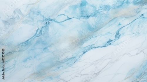 White Marble with Aquamarine Horizontal Background. Abstract stone backdrop. Bright natural material texture. AI Generated Photorealistic Illustration.