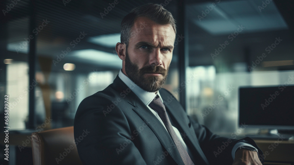 Business Gaze: Intense Portraits of Stern Business Faces, Generative AI Business Gaze: Intense Portraits of Stern Business Faces, Generative AI