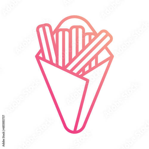 Churros icon isolate white background vector stock illustration.