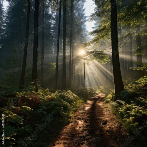 Tranquil Autumn Morning in the Forest