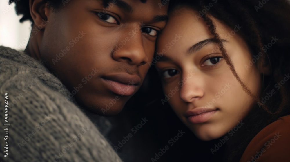 An intimate moment between a pair at home. An intimate moment between a pair at home.