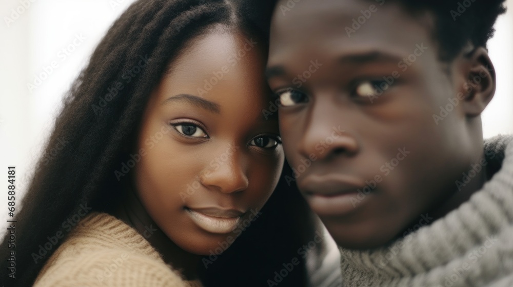 Man and woman cuddling in the comfort of their home. Man and woman cuddling in the comfort of their home.