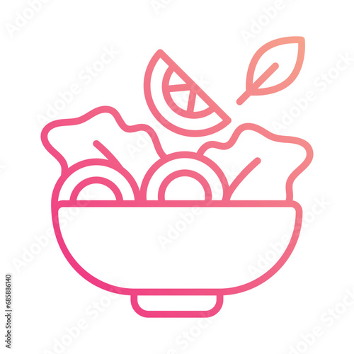 Salad icon isolate white background vector stock illustration.