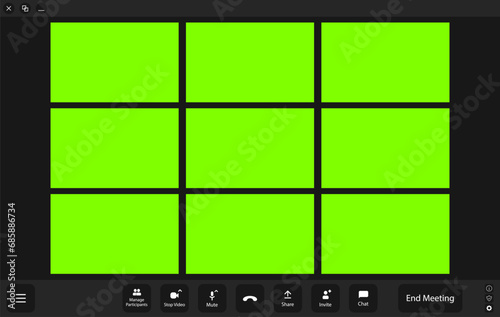 Call video template. Blank for inserting faces instead of chroma key