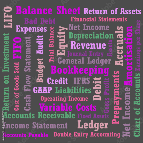 Word pattern with Word bubble with various Accounting Terms Vector