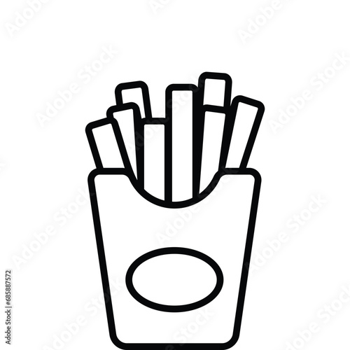 French fries icon isolate white background vector stock illustration.