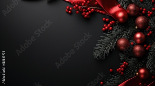 black and red christmas holiday card,