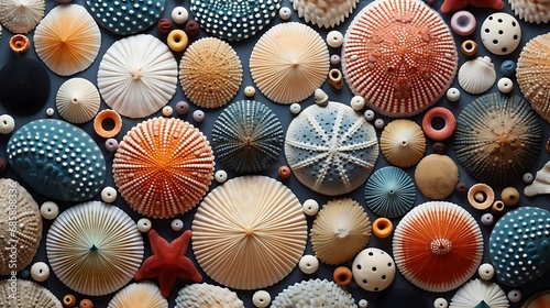 Patterns in tiny sea creatures or shells photo