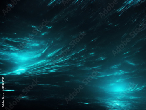 Modern green-blue sci-fi abstract texture background illustration, wallpaper. Trendy blue dark colour futuristic style. Ideal for web, advertisement, prints, wallpapers. © stefanbalaz