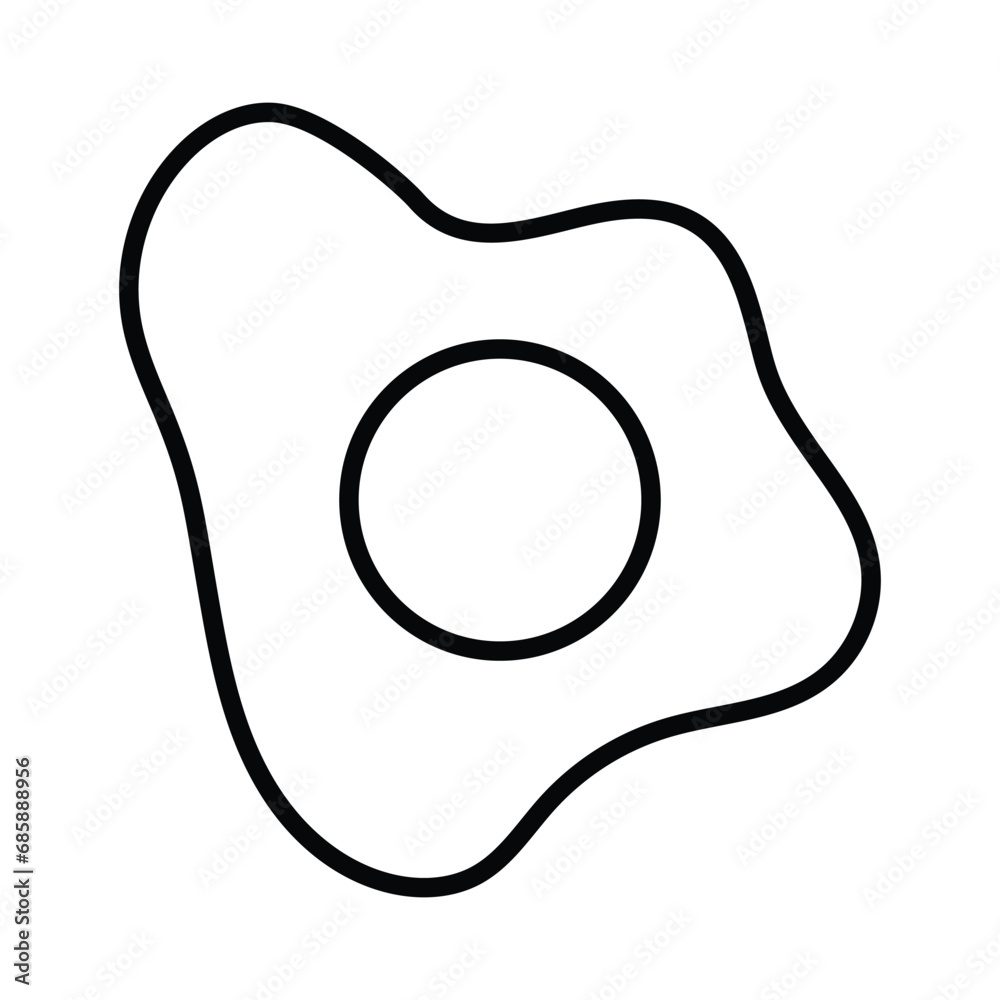 Fried egg icon isolate white background vector stock illustration. Fried egg icon isolate white background vector stock illustration.