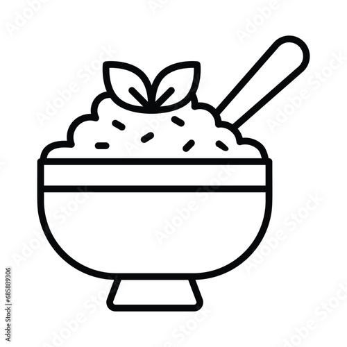 Porridge icon isolate white background vector stock illustration.