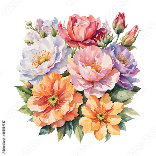 Watercolor flowers for design cards, vector EPS format. © Otna Vicky