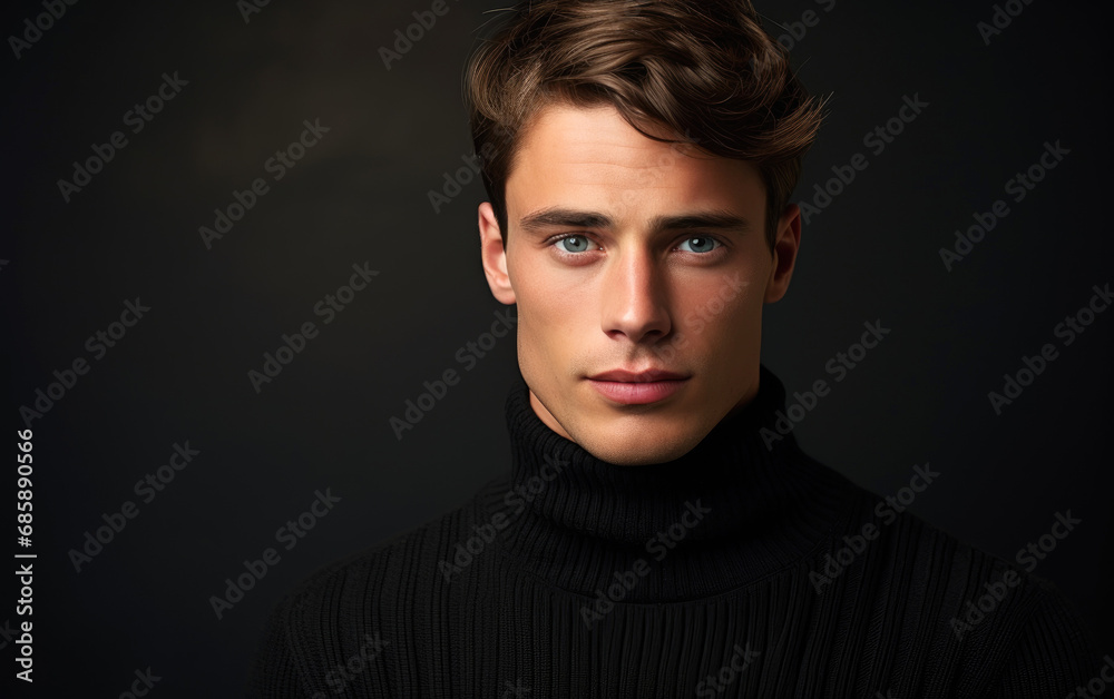 Stylish handsome man in a turtleneck sweater Stylish handsome man in a turtleneck sweater