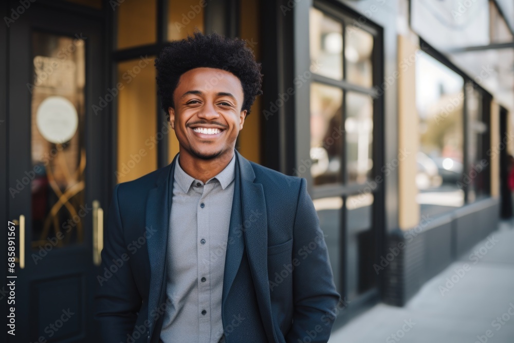 Portrait of a smiling businessman in the city Portrait of a smiling businessman in the city