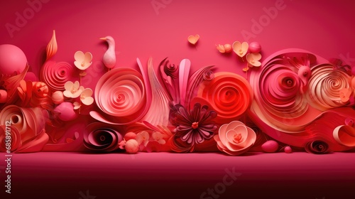 Love in Bloom  Red and Pink Valentine s Day Paper Craft