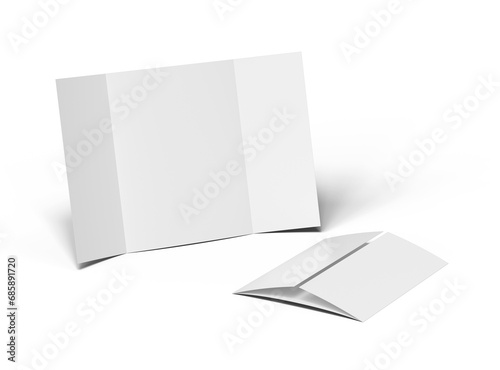 Blank Letter Gate Fold Brochure 8.5x11 inc render on a transparent background