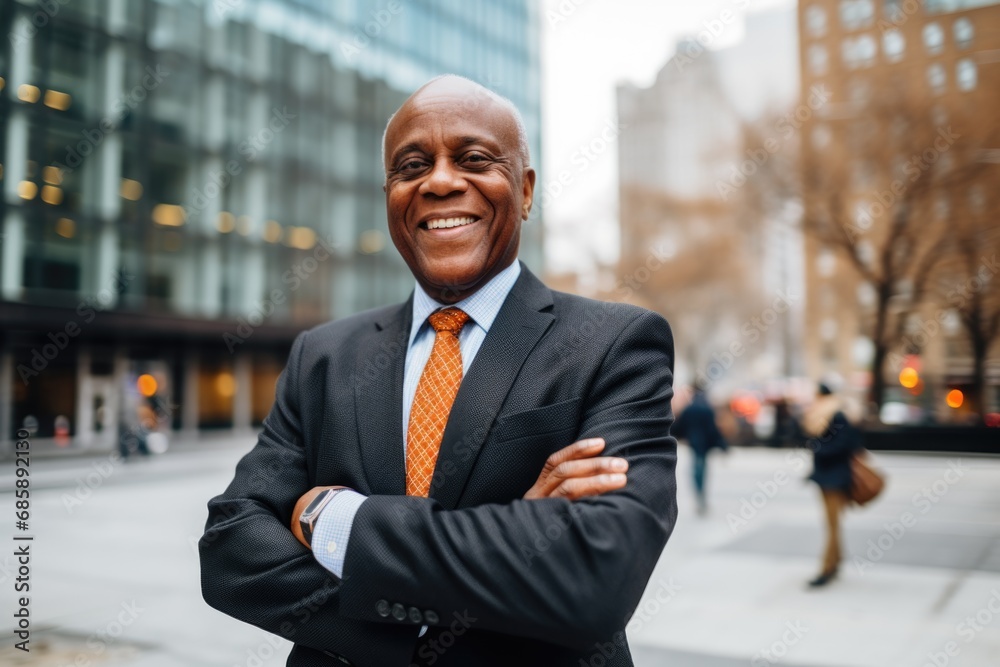 Portrait of a smiling businessman in the city Portrait of a smiling businessman in the city