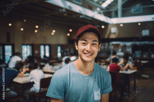 Portrait of a smiling young man working as a volunteer photo