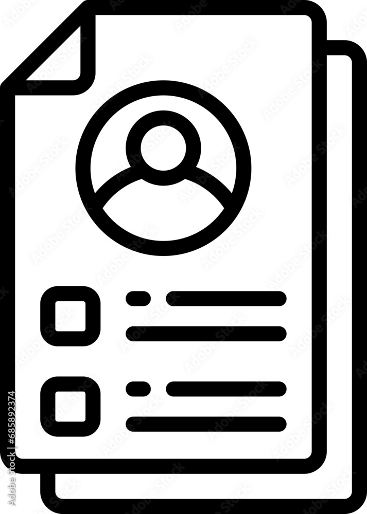 resume icon. vector line icon for your website, mobile, presentation, and logo design.