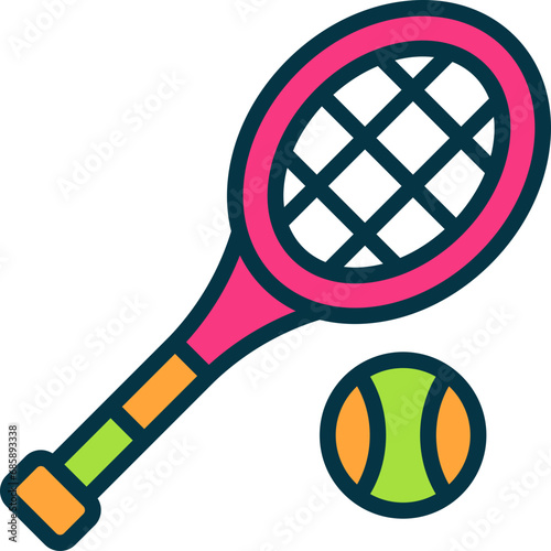 tennis icon. vector filled color icon for your website, mobile, presentation, and logo design.