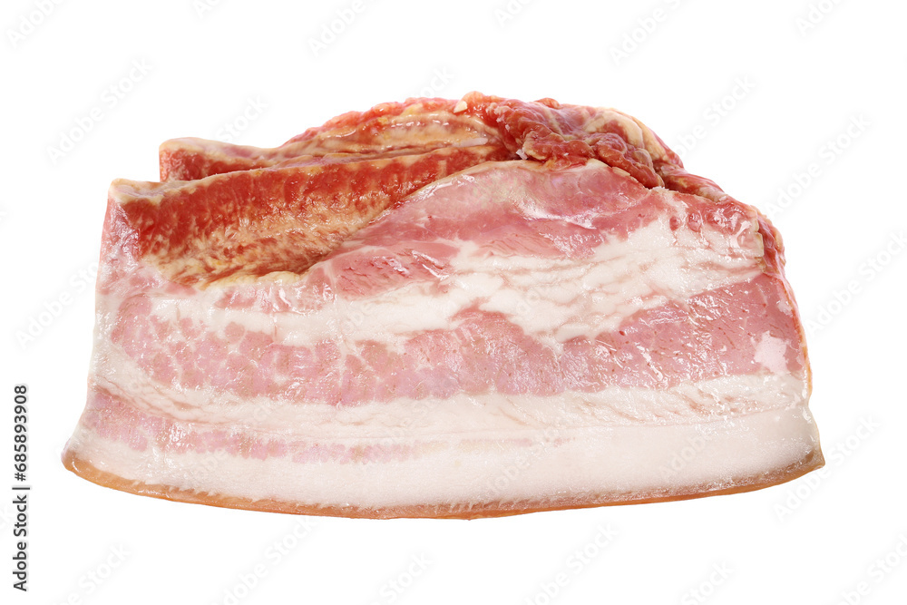 Bacon isolated on white background, clipping path