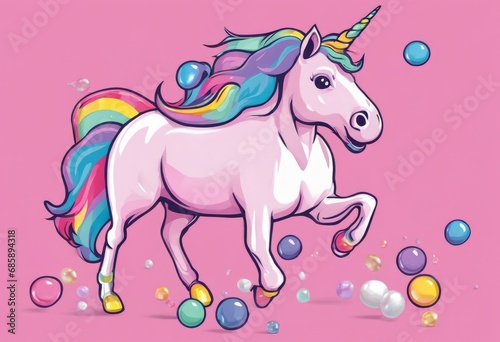 pink background with unicorns