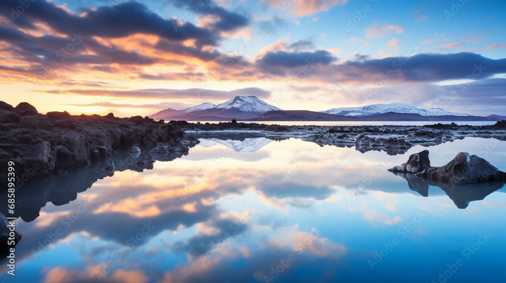 Lagoon Reflections: Visualize a mirror-like reflection of the ...