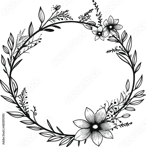 frame of botanical design floral flower vector illustration wedding border