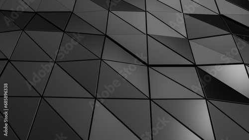 3d Abstract black triangle background. 3d rendering
