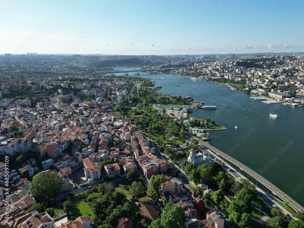 Golden Horn Istanbul - aerial shot