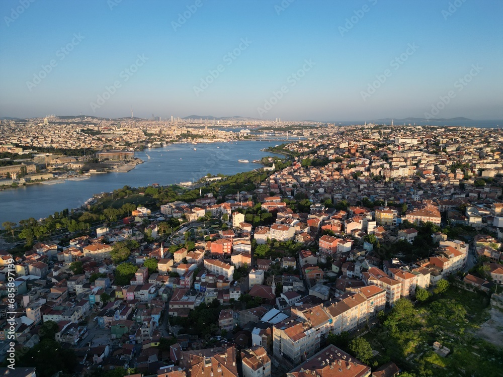 Fototapeta premium Golden Horn Istanbul - aerial shot