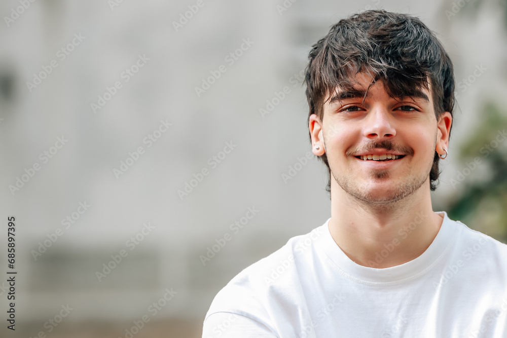 portrait of young man outdoors portrait of young man outdoors