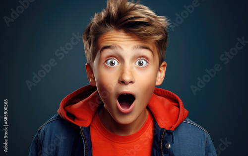 Funny child boy making funn...