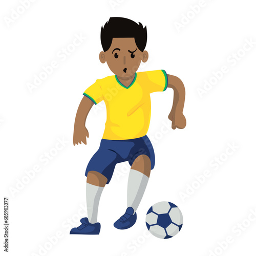 brazilian soccer player illustration