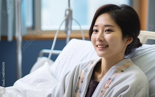 Asian woman being patient in hospital