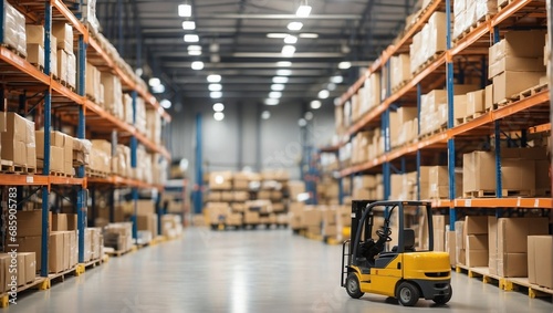 Retail Warehouse, Logistics and Transportation, Blurred Background