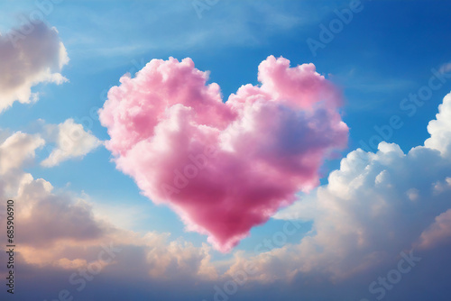 cuore di nuvola rosa  photo