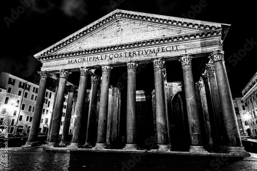 The Pantheon at night.  Rome, Italy