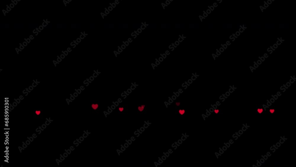 Flying hearts animated background. Valentines day, wedding, birthday element decoration. 4k video. 60 fps.