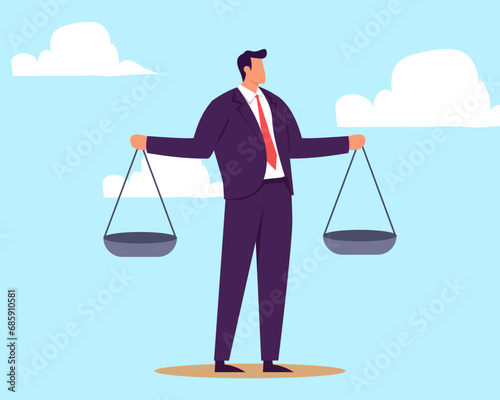 Comparison advantage and disadvantage, integrity or honest truth, pros and cons or measurement, judge or ethical, decision or balance concept