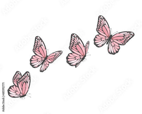pink buterfly flock positive quote photo