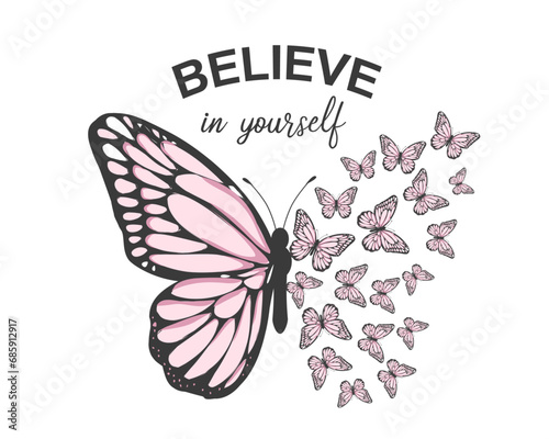 set of butterflies with positive slogan