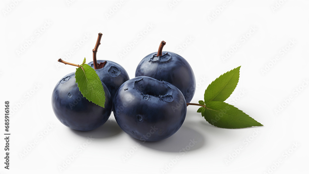 Blueberries isolated on white background, transparent