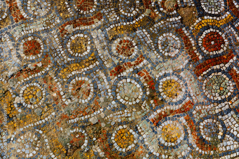 Mosaic on the floor of residential buildings. City of Ephesus. Turkey